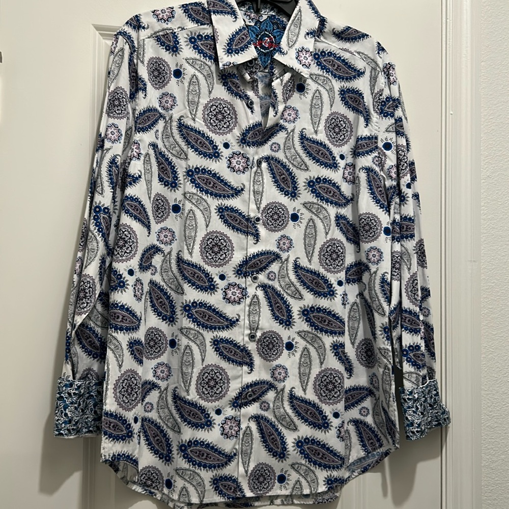 Robert Graham Pinehill Long Sleeve Shirt Mens Classic Fit Paisley size large